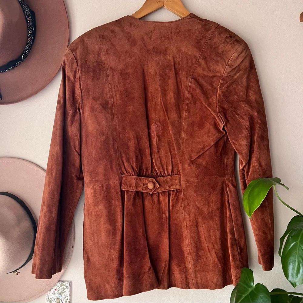 VINTAGE Suede Genuine Leather Jacket Women’s SIZE‎ 8 blazer western equestrian - Picture 2 of 5